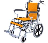 Silla de transporte liviana y liviana, silla de ruedas plegable con freno de mano con bloqueo, rueda trasera de 14 pulgadas, carrito de scooter portátil no inflable para niños mayores (color: azul)