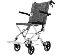 Silla de transporte para silla de ruedas, silla de ruedas plegable y ligera con freno de mano y aluminio, silla de viaje estrecha portátil con bolsa para personas mayores