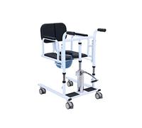 Silla de traslado de pacientes con elevador hidráulico, inodoro portátil para el hogar, multifuncional, con asiento dividido a 180° y orinal, 150 kg
