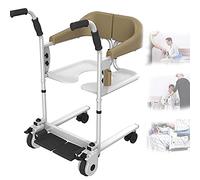 Silla de traslado de pacientes con ruedas de acero, multifuncional, para personas mayores con discapacidad, 3 en 1, para baño, con capacidad de carga de 150 kg, para adultos y personas mayor