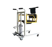 Silla de traslado de pacientes con ruedas, elevador hidráulico para uso doméstico, ducha de cama a inodoro con asiento dividido a 180° y cuña, elevador doméstico para adultos mayores.