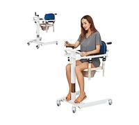 Silla de traslado de pacientes, elevador doméstico, ruedas de transporte portátiles, ajuste de altura, asiento de inodoro para personas mayores y discapacitadas, 136 kg