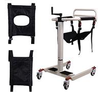 Silla de traslado de pacientes, silla de ducha de transporte multifunción con cojín extraíble para personas mayores, fácil transferencia al inodoro y al baño, carga máxima 270 libras