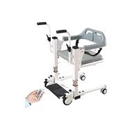 Silla de traslado eléctrica para pacientes, con control remoto, ruedas de baño impermeables, asiento abatible a 180° y bandeja de escritorio, inodoro plegable con bacinilla para personas may