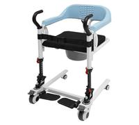 Silla de traslado, silla de transporte para pacientes, con asiento dividido de 180° y ruedas para hospitales, residencias de ancianos, centros de rehabilitación