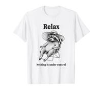 Silla de Verano Relax Raccoon Nothing is Under Control Camiseta gráfica económica