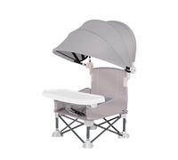 Silla de viaje Booster con Sunshade, asiento de alimentación plegable, portátil y plegable, diseño resistente, silla compacta para pícnics al aire libre, fiestas, comidas familiares