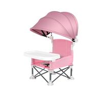 Silla de viaje Booster con Sunshade, asiento de alimentación plegable, portátil y plegable, diseño resistente, silla compacta para pícnics al aire libre, fiestas, comidas familiares