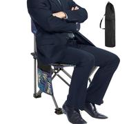 Silla de viaje plegable - 28.35x16.93x16.93En marco de acero al carbono con tela Oxford, silla ligera mochila, diseño compacto, bolsillos de almacenamiento laterales | Yo al aire libre, camping
