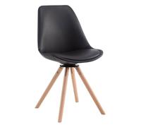 Silla de visita calais rund simil cuero negro 56x48x84 cm