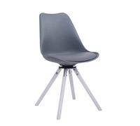 Silla para visitas troyes rund simil cuero gris 56x48x84 cm