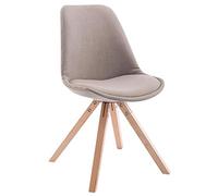 Silla de Visita Toulouse Squar en Tela I Silla Comedor con Respaldo I Silla de Espera con Base de Madera I Butaca de Salón Nórdica I Color: Color:Gris Pardo;Color del Marco:Natura