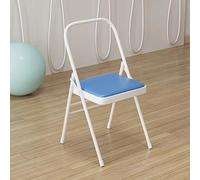 Silla de yoga con diseño sin respaldo, taburete plegable de poliuretano, disponible en 7 colores (color: azul) ideal para yoga, fitness y uso doméstico.