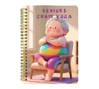 Silla de yoga para personas mayores, tabla de yoga, libro planificador de ejercicio suave y fitness, guía de entrenamiento para sillas mayores, planificador de fitness para fuerza central, pérdida de