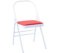 Silla de yoga plegable de piel sintética impermeable de 15.7 pulgadas, soporte de columna vertebral con mecanismo triangular de acero al carbono para respaldo, ideal para uso doméstico y estudio