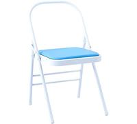 Silla de yoga plegable de piel sintética impermeable de 15.7 pulgadas, soporte de columna vertebral, respaldo mecánico triangular de acero al carbono, cómoda y para uso doméstico y estudio