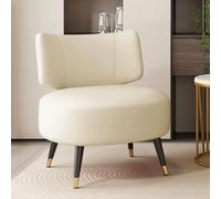 Silla decorativa de cuero, diseño moderno tapizado sin brazos, asiento ancho, para sala de estar, dormitorio, oficina y cafetería