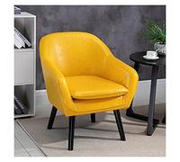 Silla decorativa de cuero marrón, sofá individual de estilo nórdico, cómodo sillón tapizado, perfecto para el hogar, dormitorio, sala de estar, balcón, jardín, muebles de oficina