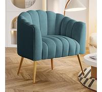 Silla decorativa de terciopelo azul de gran tamaño con forma de calabaza, sillón moderno de lujo para sala de estar, oficina, sala de espera y decoración de tocador