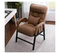 Silla decorativa de terciopelo con almohada lumbar y marco de metal, sillón pequeño ergonómico moderno para sala de estar con altura ajustable y bolsillo lateral