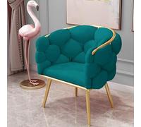 Silla decorativa de terciopelo con estructura estable de metal para dormitorio, sala de estar, diseño moderno y elegante, color verde oscuro