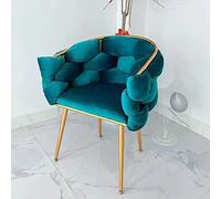 Silla decorativa de terciopelo para dormitorio moderno y sala de estar, diseño elegante con estructura estable de metal, color verde, ideal para el hogar, familia y tienda, silla de tocador o banco,