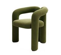 Silla decorativa moderna, silla lateral tapizada de franela sin brazos para | Asiento de acero al carbono resistente, acogedor asiento de lectura, fácil de montar, decoración del hogar (negro)