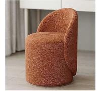 Silla decorativa, taburete giratorio de peluche, taburete redondo de terciopelo de cordero sintético para maquillaje, vestidor, entrada, dormitorio, rotación de 360°
