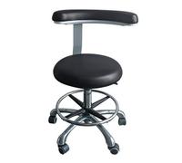Silla dental giratoria, taburete auxiliar de altura ajustable con asiento de poliuretano para clínica y salón, reposabrazos ergonómicos