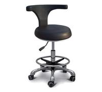 Silla dental giratoria, taburete auxiliar de altura ajustable con asiento de poliuretano para clínica y salón, reposabrazos ergonómicos