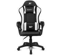 Silla Drift DR35 Diseño Exclusivo Gaming Negra/Blanca respaldo reclinable cojines lumbar y cervical