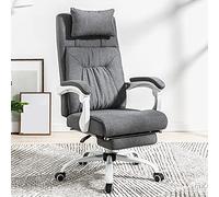 Silla ejecutiva con respaldo alto Silla de oficina ergonómica, Silla de escritorio para computadora gerencial Reposabrazos abatible Alto alto con reposapiés retráctil y base de metal para la oficina