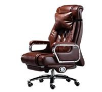 Silla ejecutiva de Lujo con Amplio Asiento de resortes para Personas Altas y corpulentas, Ruedas Resistentes de Cuero Genuino, giratoria de 360 Grados, reclinable, Oficina en casa o
