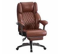 Silla ejecutiva de Oficina con reposapiés, Silla ergonómica con Respaldo Alto y reposapiés, Altura Ajustable(Coffee)