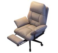Silla ejecutiva de Oficina ergonómica reclinable con reposapiés telescópico, Espuma de Alta resiliencia, Ideal para Oficina en casa y Dormitorio, Elegante Asiento cómodo en Gris Claro.