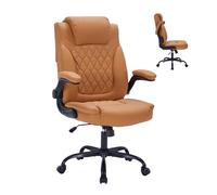 Silla Ejecutiva De Oficina Resistente, con Capacidad para 159 kg, Ergonómica, De Cuero Sintético, con Soporte Lumbar y Brazos Abatibles, Comodidad Moderna.