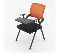 Silla ejecutiva ergonómica de oficina con reposabrazos, silla de entrenamiento plegable para salas de conferencias, silla de escritorio plegable para empresas, naranja con tabla