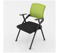 Silla ejecutiva ergonómica de oficina con reposabrazos, silla de entrenamiento plegable para salas de conferencias, silla de escritorio plegable para empresas, naranja con tabla