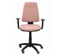 Elche CP Silla con mecanismo permanente, y ruedas de parquet tejido BALI color rosa pálido (BRAZOS REGULABLES EN ALTURA)