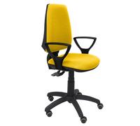 Silla elche s bali amarillo brazos fijos ruedas de parqué