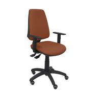 Silla Elche S bali marrón brazos regulables ruedas de parquet