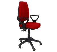 Silla elche s bali rojo brazos fijos ruedas de parqué