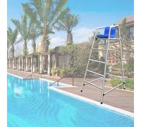 Silla elevada de salvavidas resistente, construcción de acero inoxidable que soporta 660 libras, ideal para monitoreo de seguridad en piscina, playa, lago