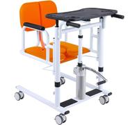 Silla elevadora de transferencia de pacientes con asiento dividido de 180° y silla de ruedas para orinal - Elevador hidráulico de pacientes para silla de transporte en casa, altura ajustable para