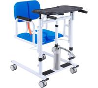 Silla elevadora de transferencia de pacientes con asiento dividido de 180° y silla de ruedas para orinal - Elevador hidráulico de pacientes para silla de transporte en casa, altura ajustable para