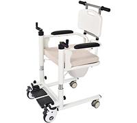Silla elevadora de traslado de pacientes para el hogar, elevador de ruedas portátil para baño con asiento abatible de 180°, inodoro con protección antideslizamiento para personas mayores con