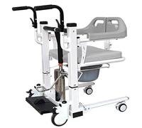 Silla elevadora de traslado para personas mayores, portátil, con asiento abatible de 180° y orinal, ideal para personas con discapacidad o paralizadas, para el transporte al baño en casa.