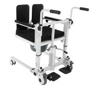 Silla elevadora hidráulica para pacientes, 331 lbs. Multifunción hidráulica para personas mayores, altura regulable, silla de ducha, asiento dividido de 180°, control de manivela (negro)