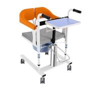 Silla elevadora hidráulica para pacientes con respaldo, silla de ruedas regulable en altura, silla de ducha, silla de inodoro con respaldo plegable de 180°, capacidad de carga de 100 kg para personas