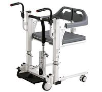 Silla elevadora hidráulica para pacientes, silla con inodoro, silla de ducha, silla de transferencia para personas mayores con asiento abatible a 180°, silla de ruedas portátil para personas